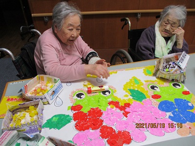 あじさいの貼り絵 社会福祉法人 杉和会